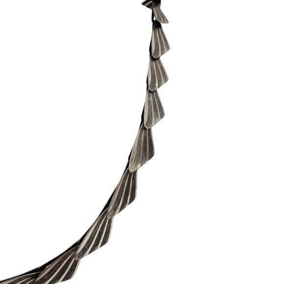 1930s Sterling Silver Deco Necklace 925 Moser Pfeil Germany Wing Fan Link 22g MP - Picture 9 of 13